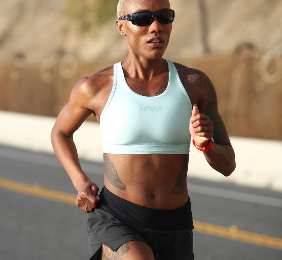 Hoka One One Womens Bra - Performance Sports - Blue - CQWJ93504